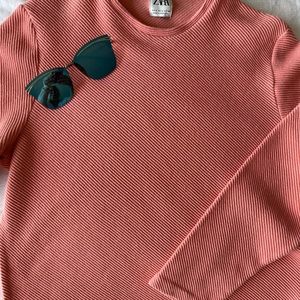 Zara Sweater , Size L , color Orange casual , pre owned